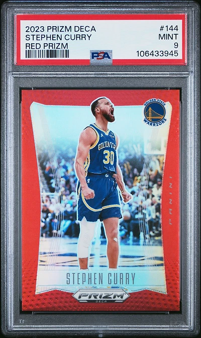 2023 Panini Prizm Deca 144 Stephen Curry Red Prizm PSA 9