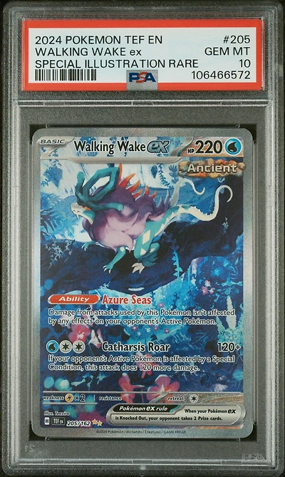 2024 Pokemon Tef En-temporal Forces 205 Walking Wake Ex Special Illustration Rare PSA