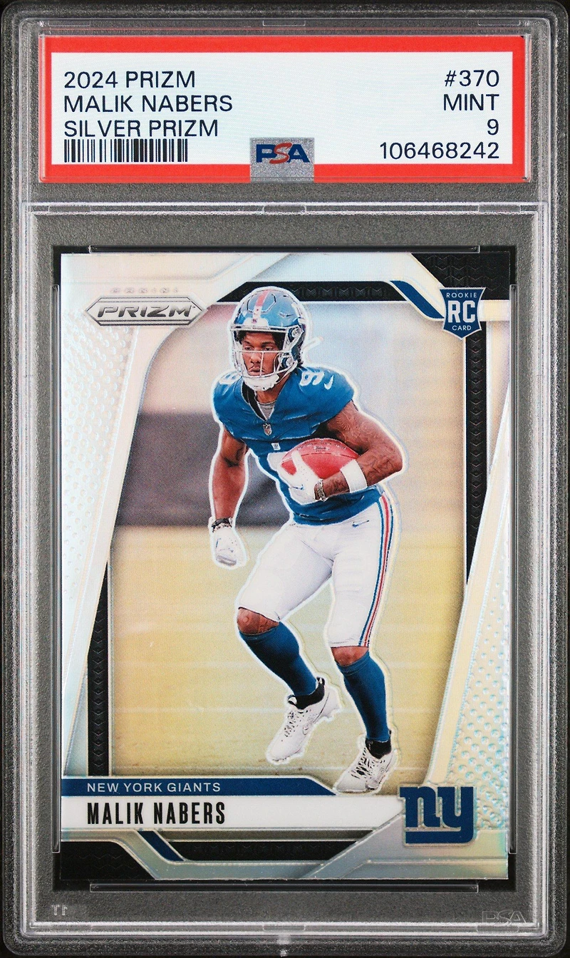 2024 Panini Prizm 370 Malik Nabers Silver Prizm PSA 9