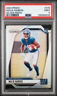 2024 Panini Prizm 370 Malik Nabers Silver Prizm PSA 9