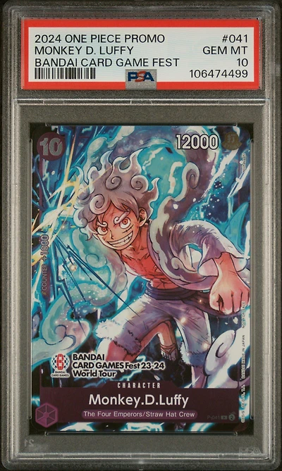 2024 One Piece Promos Monkey D. Luffy Bandai Card Game Fest PSA 10