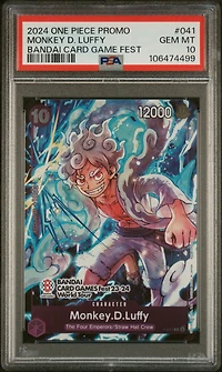 2024 One Piece Promos Monkey D. Luffy Bandai Card Game Fest PSA 10