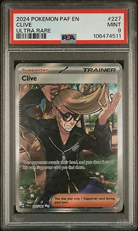 2024 Pokemon Paf En-paldean Fates 227 Clive Ultra Rare PSA