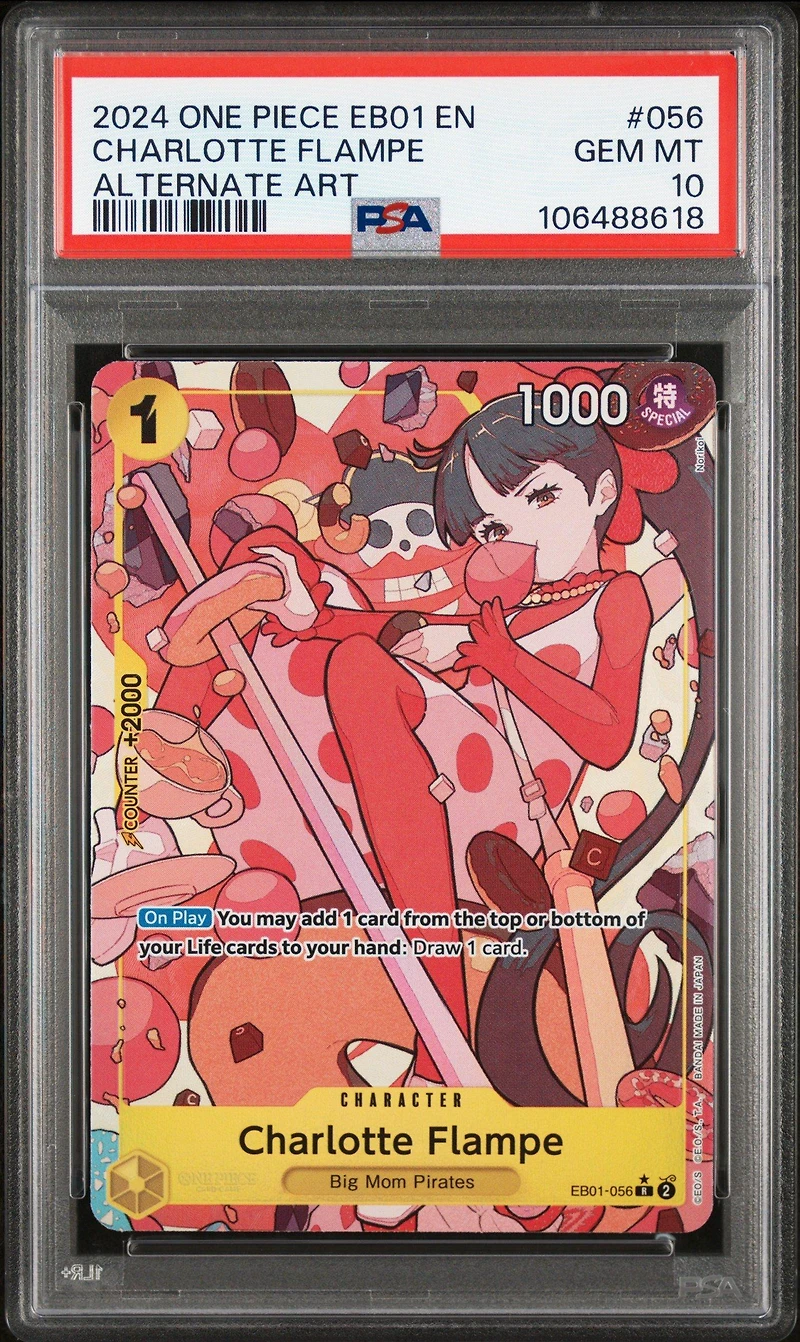 2024 One Piece Eb01-extra Booster -memorial Collection- 056 Charlotte Flampe Alternate Art PSA 10