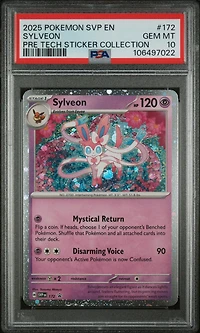 2025 Pokemon Svp En-sv Black Star Promo 172 Sylveon Prismatic Evolutions Tech Sticker Collection PSA