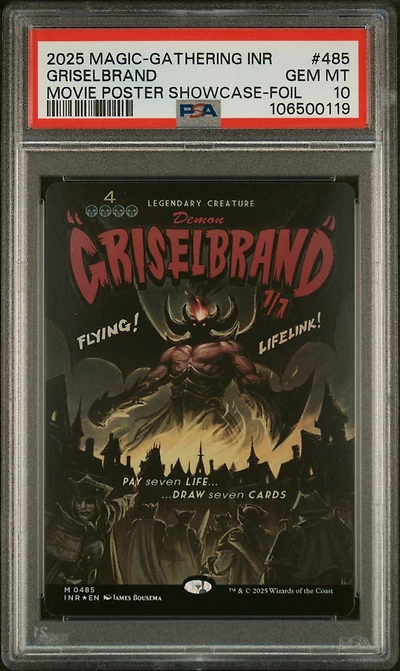 2025 Magic The Gathering Innistrad Remastered 485 Griselbrand Movie Poster Showcase-foil PSA 10