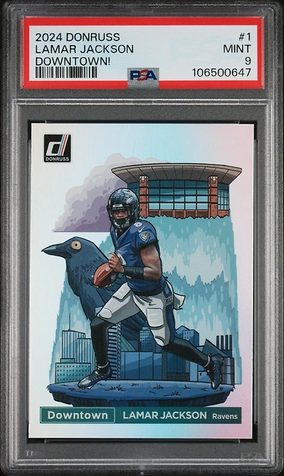 2024 Panini Donruss Downtown! 1 Lamar Jackson PSA