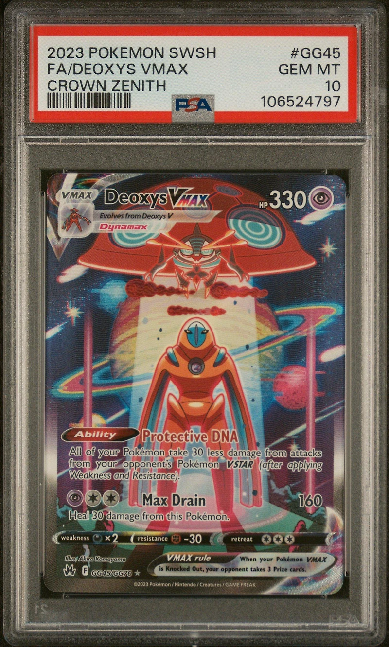 2023 Pokemon Sword And Shield Crown Zenith Gg45 Full Art/deoxys Vmax PSA