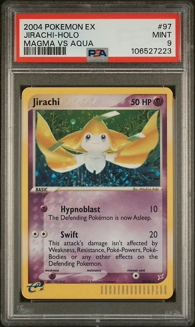 2004 Pokemon Ex Team Magma Vs Team Aqua 97 Jirachi-holo PSA 9