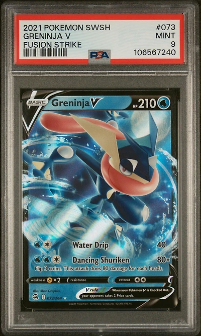 2021 Pokemon Sword & Shield Fusion Strike 073 Greninja V PSA 9