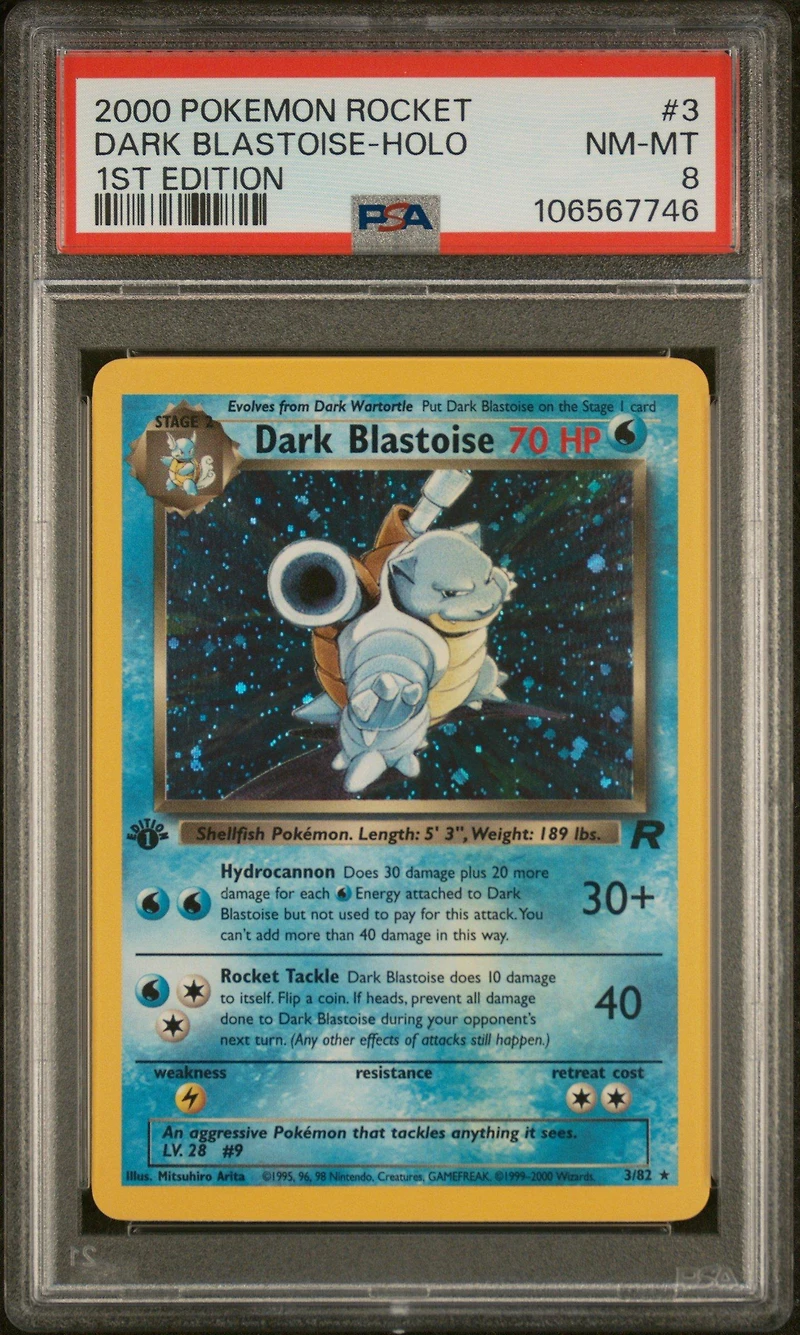 2000 Pokemon Rocket 3 Dark Blastoise-holo 1st Edition PSA