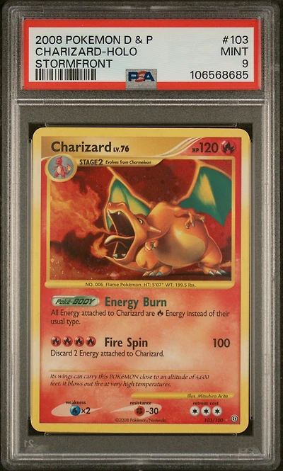2008 Pokemon Diamond & Pearl Stormfront 103 Charizard-holo PSA