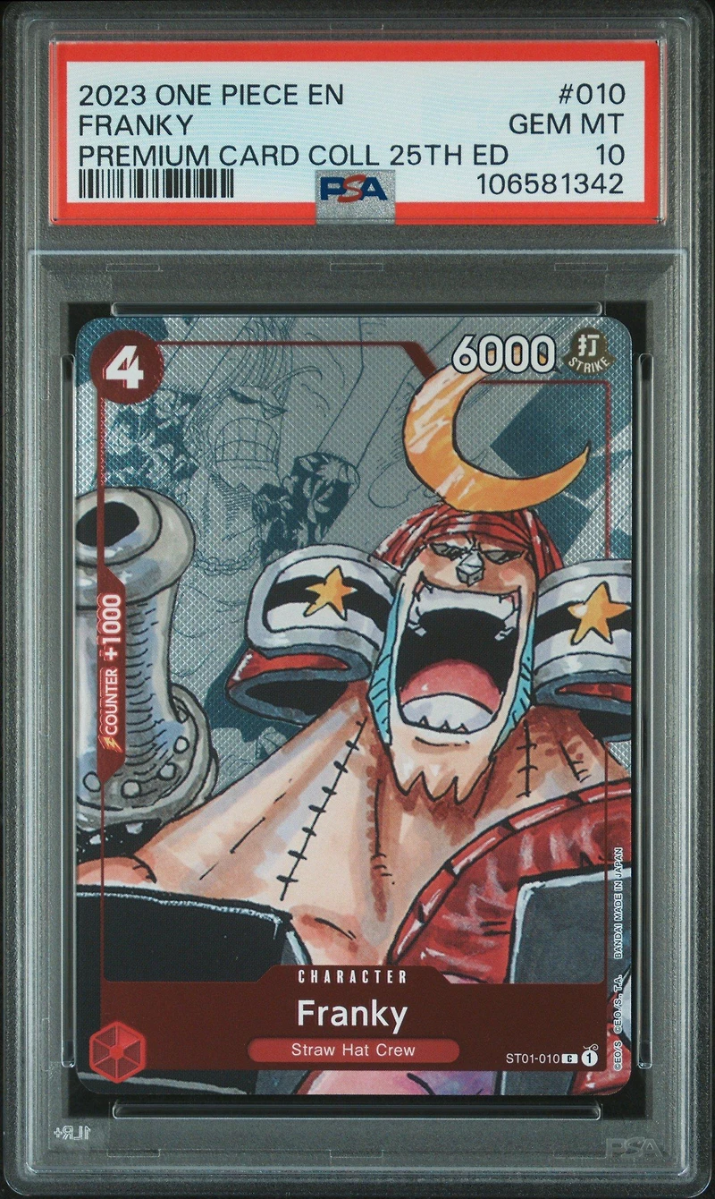 2023 One Piece Premium Bandai Premium Card Collection 25th Edition 010 Franky PSA 10