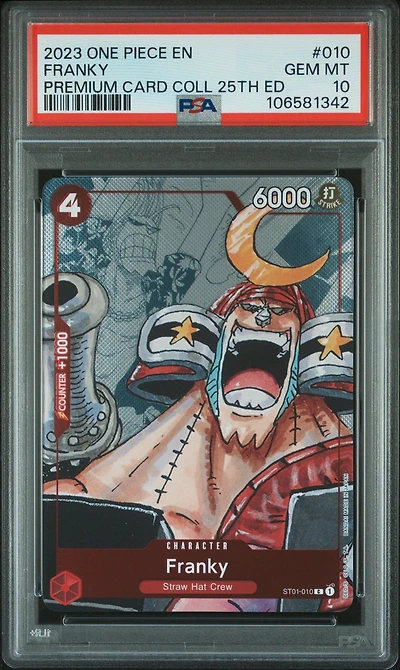 2023 One Piece Premium Bandai Premium Card Collection 25th Edition 010 Franky PSA 10