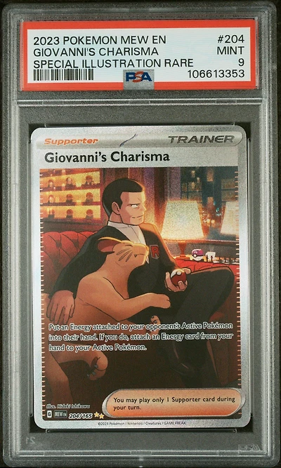 2023 Pokemon Mew En-151 204 Giovanni's Charisma Special Illustration Rare PSA