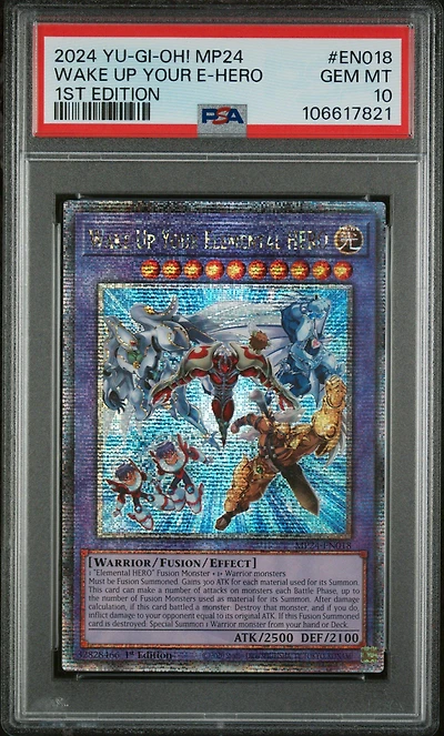 2024 Yu-gi-oh! Mp24-25th Anniversary Tin: Dueling Mirrors En018 Wake Up Your Elemental Hero 1st Edition PSA 10