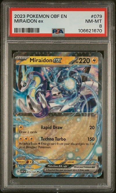 2023 Pokemon Obf En-obsidian Flames 079 Miraidon Ex PSA 8