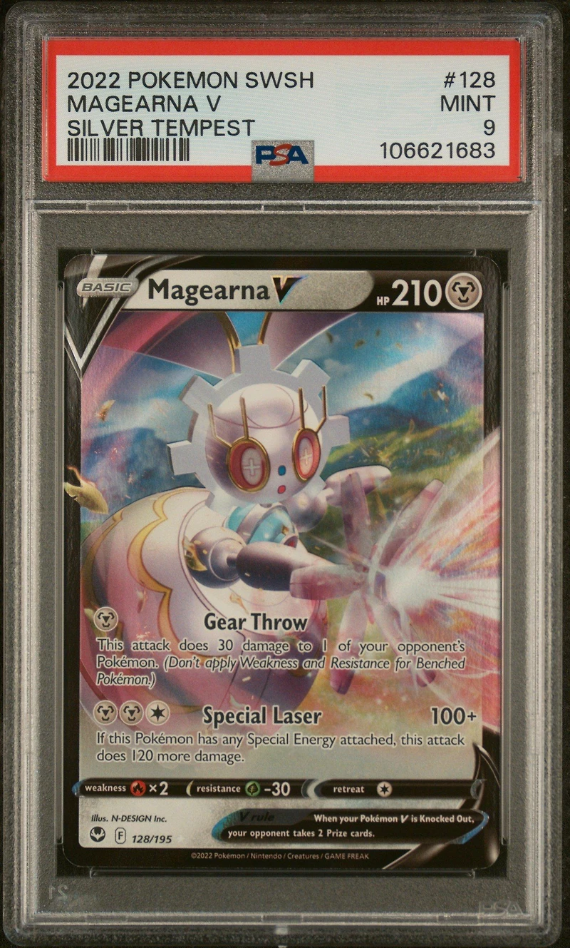 2022 Pokemon Sword & Shield Silver Tempest 128 Magearna V PSA