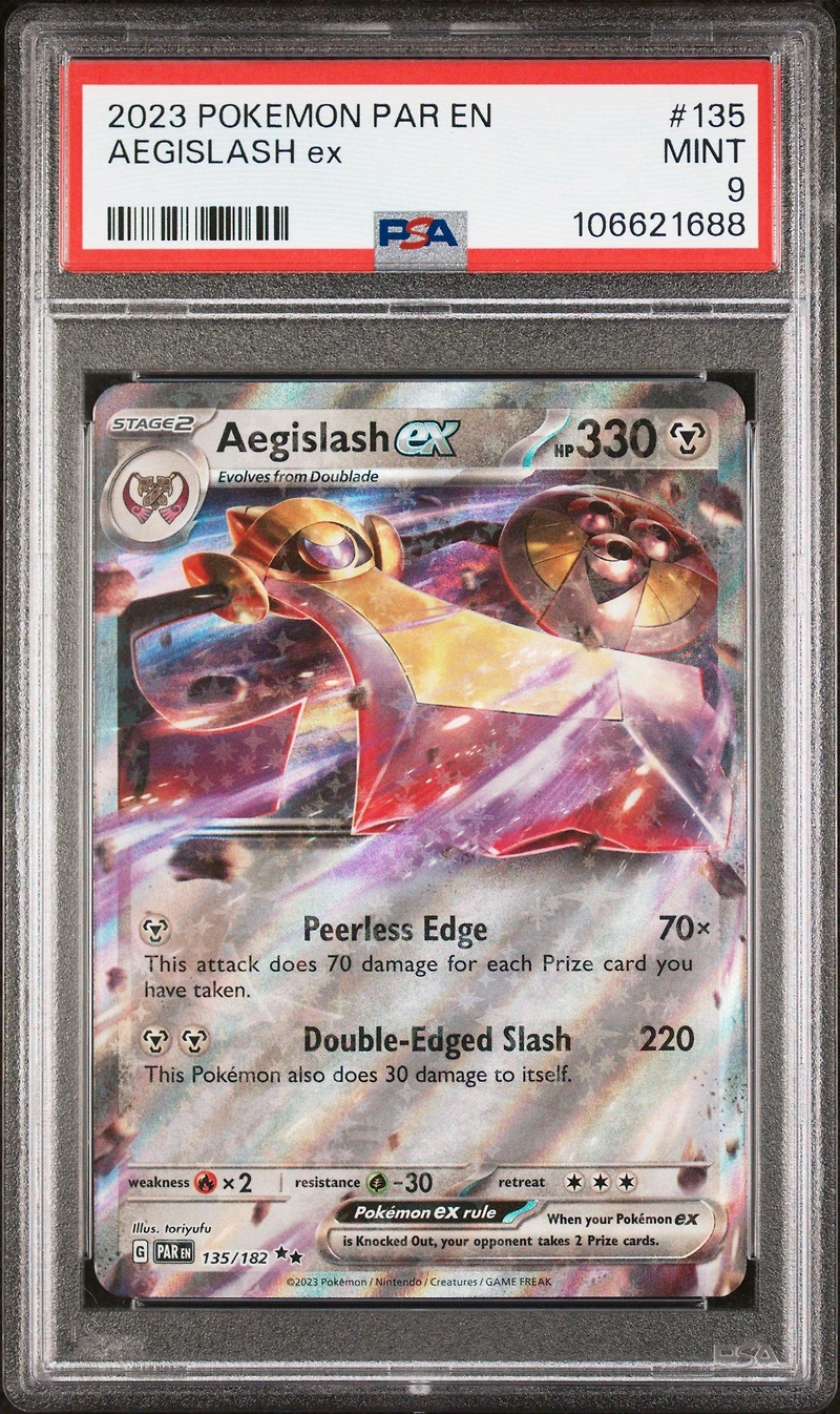 2023 Pokemon Par En-paradox Rift 135 Aegislash Ex PSA