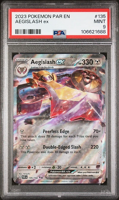 2023 Pokemon Par En-paradox Rift 135 Aegislash Ex PSA