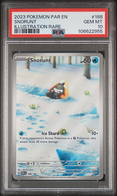 2023 Pokemon Par En-paradox Rift 188 Snorunt Illustration Rare PSA