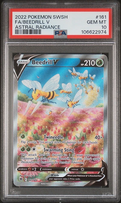 2022 Pokemon Sword & Shield Astral Radiance Full Art/beedrill V PSA