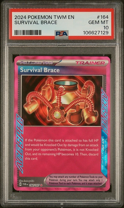2024 Pokemon Twm En-twilight Masquerade 164 Survival Brace PSA