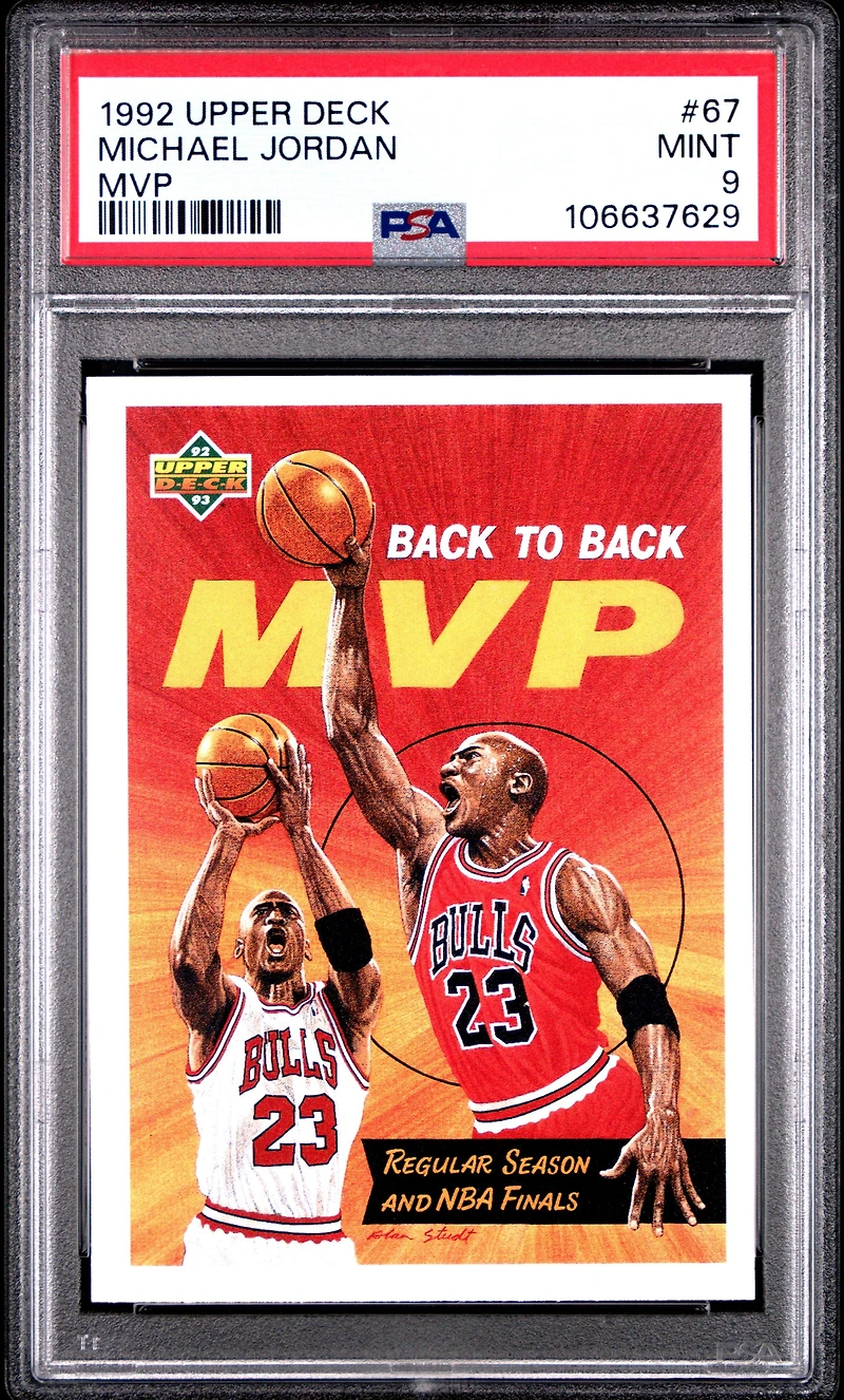 1992 Upper Deck 67 Michael Jordan Mvp PSA 9