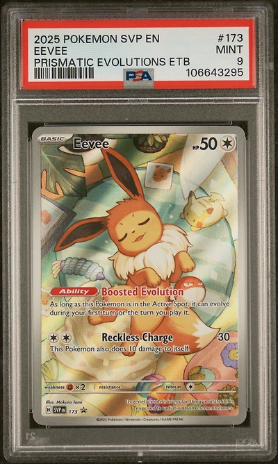2025 Pokemon Svp En-sv Black Star Promo 173 Eevee Prismatic Evolutions Elite Trainer Box PSA