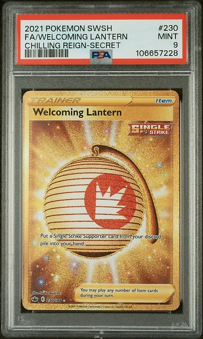 2021 Pokemon Sword & Shield Chilling Reign 230 Full Art/welcoming Lantern Secret PSA