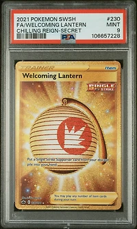 2021 Pokemon Sword & Shield Chilling Reign 230 Full Art/welcoming Lantern Secret PSA
