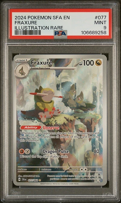 2024 Pokemon Sfa En-shrouded Fable 077 Fraxure Illustration Rare PSA