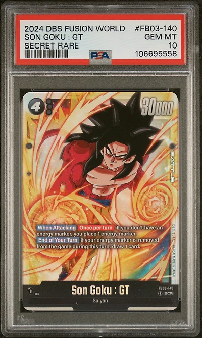 2024 Dragon Ball Super Card Game Fusion World Raging Roar Fb03-140 Son Goku : Gt Secret Rare PSA 10