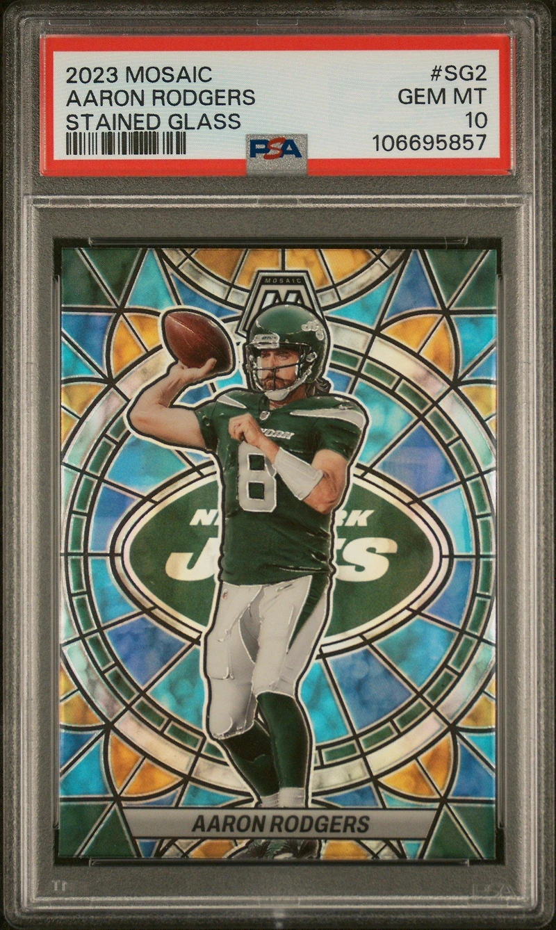 2023 Panini Mosaic Stained Glass Sg2 Aaron Rodgers PSA 10