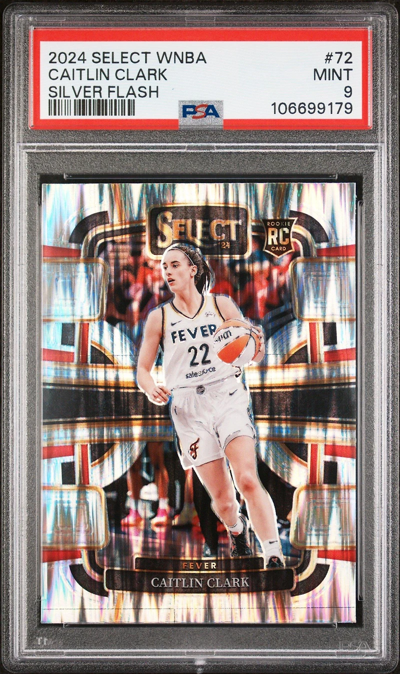 2024 Panini Select Wnba 72 Caitlin Clark Silver Flash PSA 9