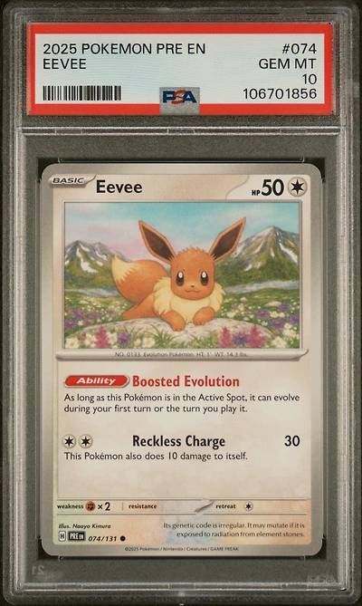 2025 Pokemon Pre En-prismatic Evolutions 074 Eevee PSA 10