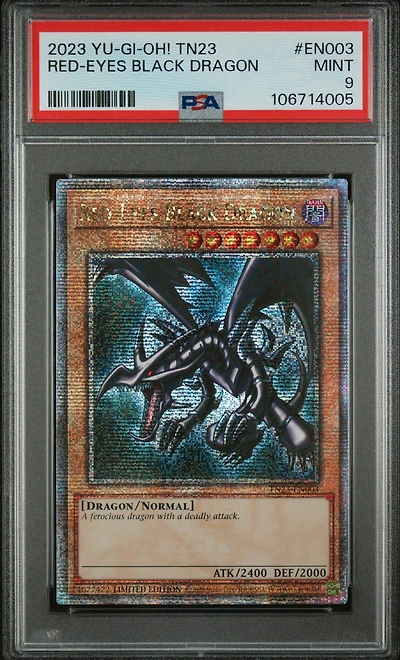 2023 Yu-gi-oh! Tn23-25th Anniversary Tin: Dueling Heroes En003 Red-eyes Black Dragon PSA 9