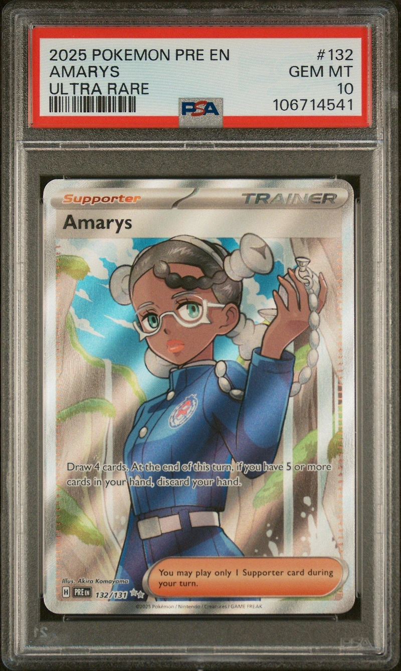 2025 Pokemon Pre En-prismatic Evolutions 132 Amarys Ultra Rare PSA
