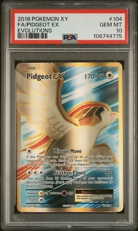 2016 Pokemon Xy Evolutions Full Art/pidgeot Ex PSA