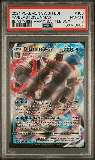 2021 Pokemon Swsh Black Star Promo 103 Full Art/blastoise Vmax Blastoise Vmax Battle Box PSA