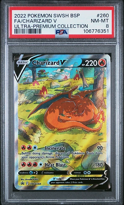 2022 Pokemon Swsh Black Star Promo 260 Full Art/charizard V Sword & Shield Ultra-premium Collection-charizard PSA