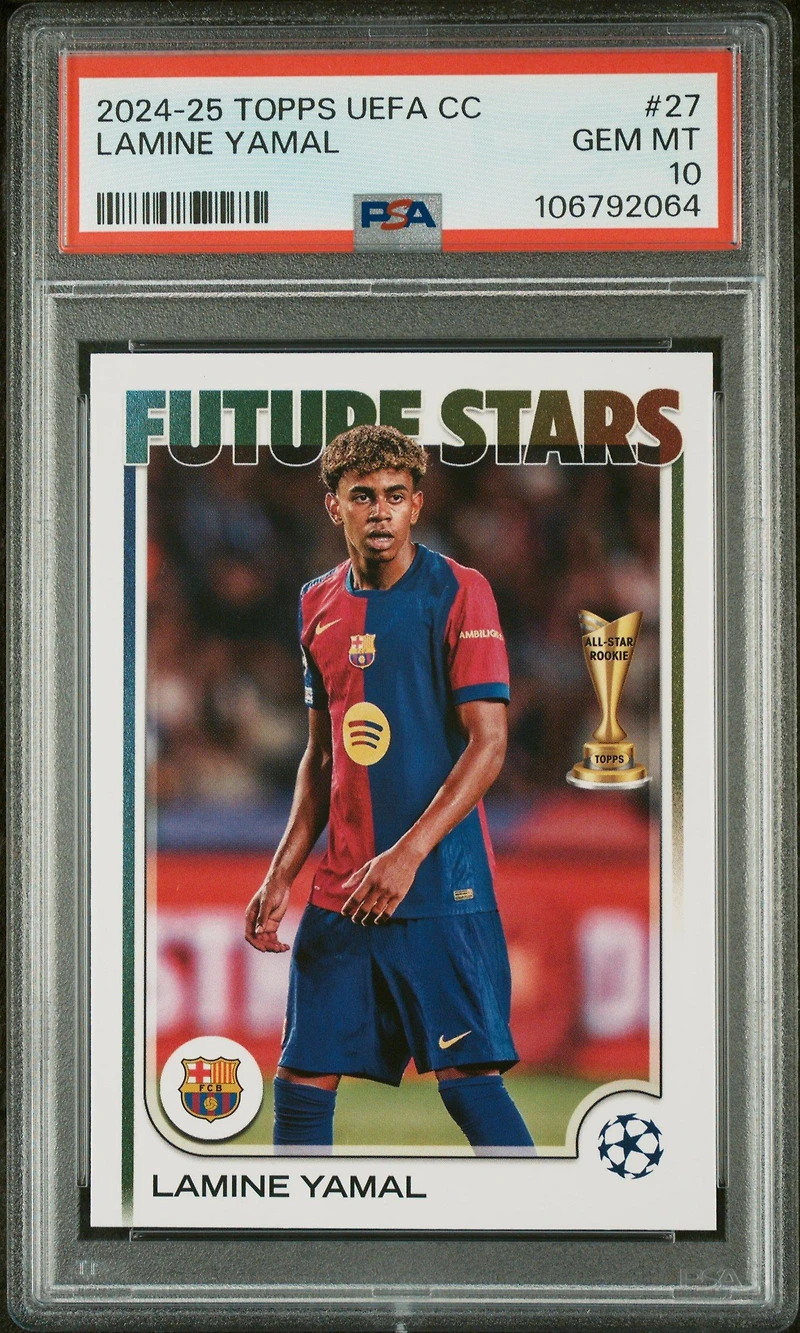 2024-25 Topps Uefa Club Competitions 27 Lamine Yamal PSA 10