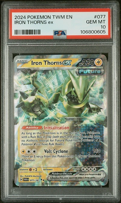 2024 Pokemon Twm En-twilight Masquerade 077 Iron Thorns Ex PSA