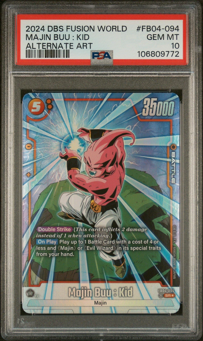 2024 Dragon Ball Super Card Game Fusion World Ultra Limit Fb04-094 Majin Buu : Kid Alternate Art PSA 10