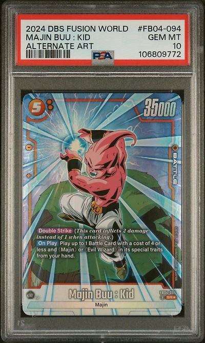 2024 Dragon Ball Super Card Game Fusion World Ultra Limit Fb04-094 Majin Buu : Kid Alternate Art PSA 10