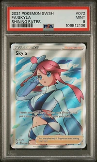2021 Pokemon Sword & Shield Shining Fates 072 Full Art/skyla PSA