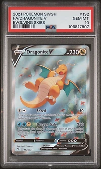 2021 Pokemon Sword & Shield Evolving Skies Full Art/dragonite V PSA