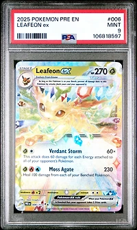 2025 Pokemon Pre En-prismatic Evolutions 006 Leafeon Ex PSA