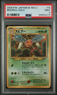 2000 Pokemon Japanese Neo 2 15 Beedrill-holo PSA