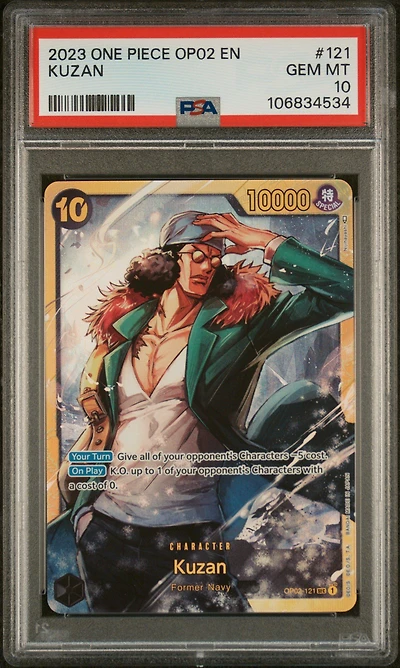 2023 One Piece Op02-paramount War 121 Kuzan PSA 10